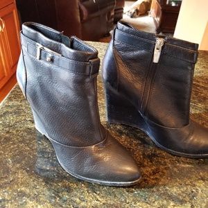 Black Wedge Booties
